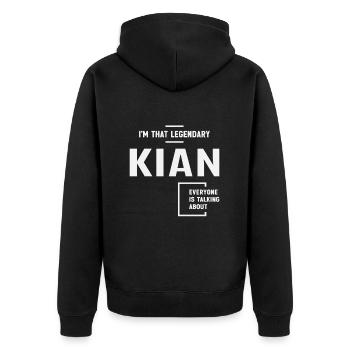 I'm That Legendary Kian Funny Name Kian - Unisex Premium Organic Zip Hoodie - black - Back - Nico (187cm)