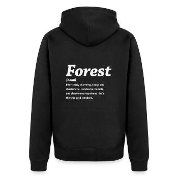 Forest Definition Name Forest - Unisex Premium Organic Zip Hoodie - black - Back - Nico (187cm)