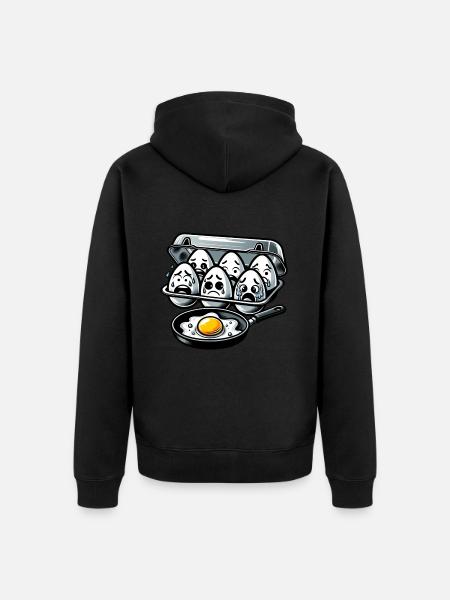 Eier Spiegelei Oster Meme - Unisex Premium Bio Zip Hoodie - Schwarz