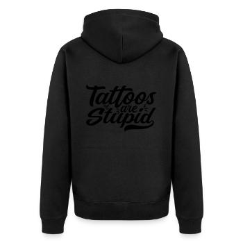 Tattoos are Stupid - Funny Anti Tattoo - Veste à capuche bio Premium Unisexe - noir - Dos - Nico (187cm)