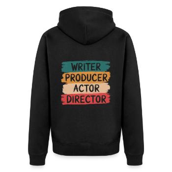 Filmemacher Filmregisseur Kameramann Film - Unisex Premium Bio Zip Hoodie - Schwarz - Hinten - Nico (187cm)