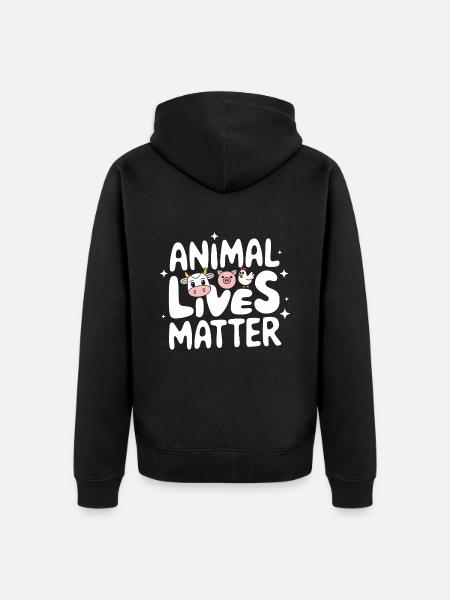 Vegetarian Vegan Veggie Vegetarian - Unisex Premium Organic Zip Hoodie - black