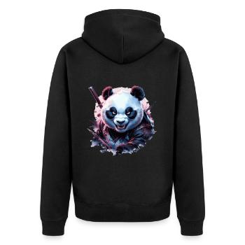 Panda ninja maléfique - Veste à capuche bio Premium Unisexe - noir - Dos - Nico (187cm)