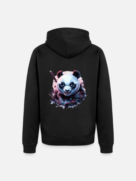 Evil Ninja Panda - Unisex Premium Organic Zip Hoodie - black