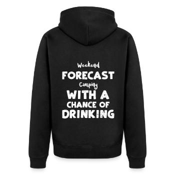 Weekend Forecast Camping With A... - Unisex Premium Organic Zip Hoodie - black - Back - Nico (187cm)
