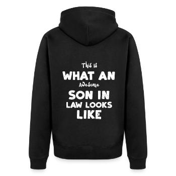 This Is What An Awesome Son In L... - Unisex Premium Bio Zip Hoodie - Schwarz - Hinten - Nico (187cm)