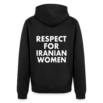 Respect for iranian women - Veste à capuche bio Premium Unisexe - noir - Dos - Nico (187cm)