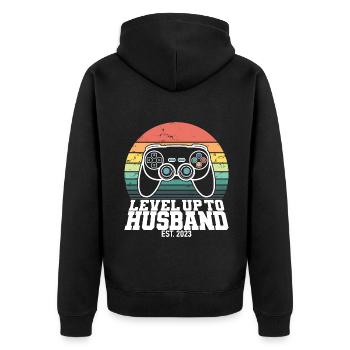 Level Up To Husband Est. 2023 Gaming Gamer - Veste à capuche bio Premium Unisexe - noir - Dos - Nico (187cm)