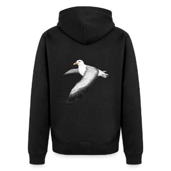 Albatross flying - Unisex Premium Organic Zip Hoodie - black - Back - Nico (187cm)