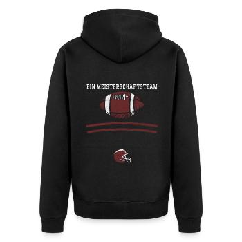 Ein Meisterschaftsteam - Football - Unisex Premium Bio Zip Hoodie - Schwarz - Hinten - Nico (187cm)