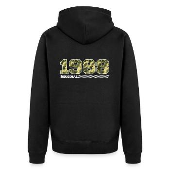 Cadeau d’anniversaire 1988 Vintage 1988 Armée - Veste à capuche bio Premium Unisexe - noir - Dos - Nico (187cm)