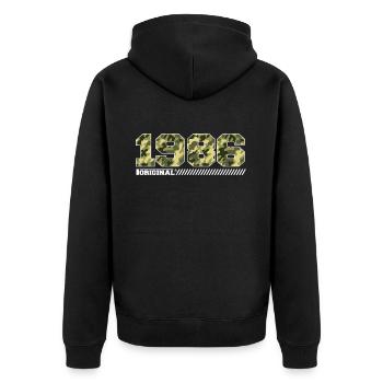 Cadeau d’anniversaire 1986 Vintage 1986 Army - Veste à capuche bio Premium Unisexe - noir - Dos - Nico (187cm)