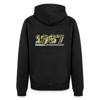 Cadeau Anniversaire 1967 Vintage 1967 Armée - Veste à capuche bio Premium Unisexe - noir - Dos - Nico (187cm)