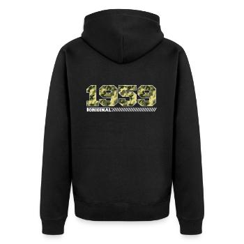 Cadeau d’anniversaire 1959 Vintage 1959 Army - Veste à capuche bio Premium Unisexe - noir - Dos - Nico (187cm)