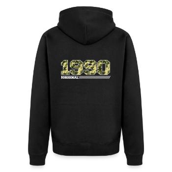 Cadeau d’anniversaire 1990 Vintage 1990 Army - Veste à capuche bio Premium Unisexe - noir - Dos - Nico (187cm)