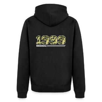 Cadeau d’anniversaire 1999 Vintage 1999 Army - Veste à capuche bio Premium Unisexe - noir - Dos - Nico (187cm)