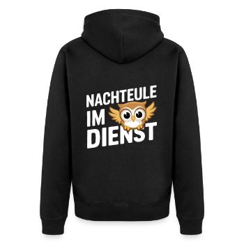 oiseau de nuit hibou hibou oiseau - Veste à capuche bio Premium Unisexe - noir - Dos - Nico (187cm)