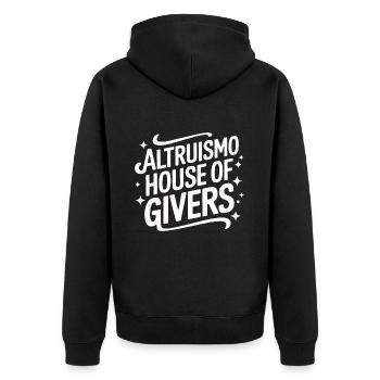 Altruisme Don désintéressé Donner d’école - Veste à capuche bio Premium Unisexe - noir - Dos - Nico (187cm)