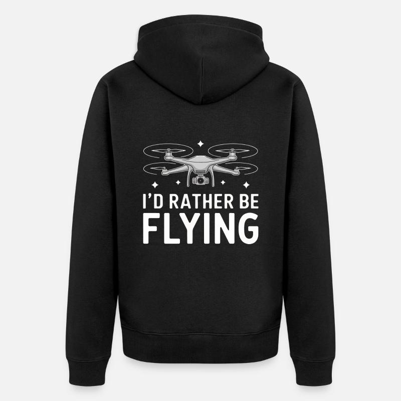 Drones Pilot Quadcopter Drone - Unisex Premium Organic Zip Hoodie - black