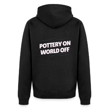 Potter Pottery - Unisex Premium Organic Zip Hoodie - black - Back - Nico (187cm)