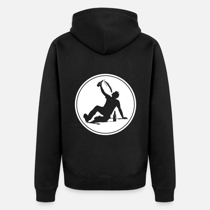 Drinking Bier Silhouette - Unisex Premium Bio Zip Hoodie - Schwarz