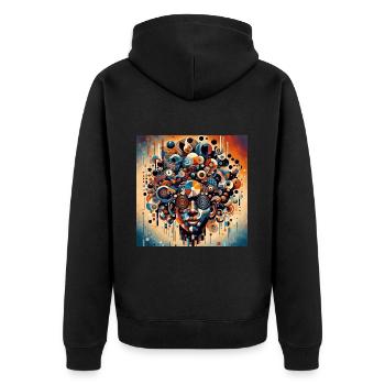 Essence Culturelle Afro - Veste à capuche bio Premium Unisexe - noir - Dos - Nico (187cm)