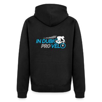in dubio pro velo - Bicycle - Unisex Premium Organic Zip Hoodie - black - Back - Nico (187cm)