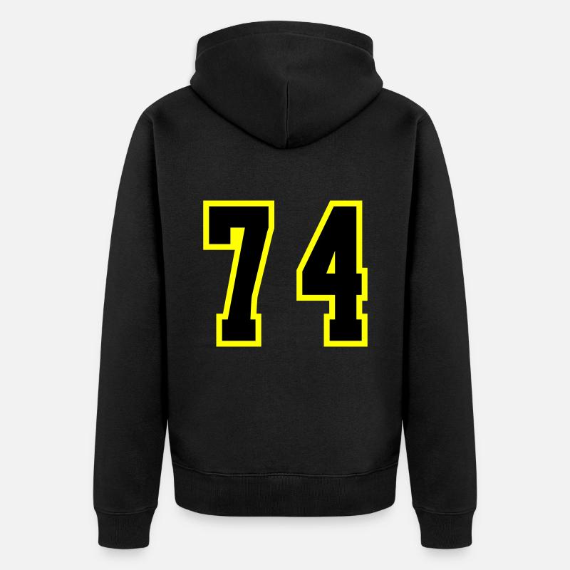 Maillot à 74 numéros - Veste à capuche bio Premium Unisexe - noir