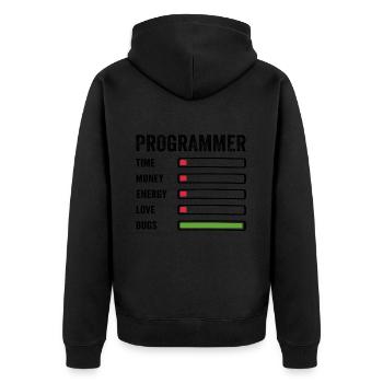 Entwickler Humor Programmierer Programmierer Programmierer - Unisex Premium Bio Zip Hoodie - Schwarz - Hinten - Nico (187cm)