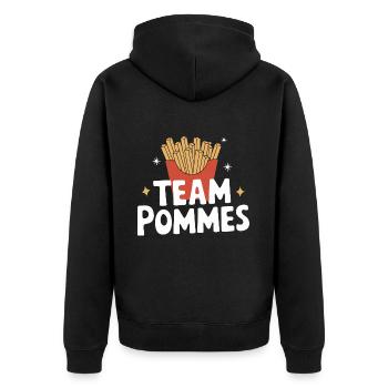 Frites, frites, restauration rapide - Veste à capuche bio Premium Unisexe - noir - Dos - Nico (187cm)