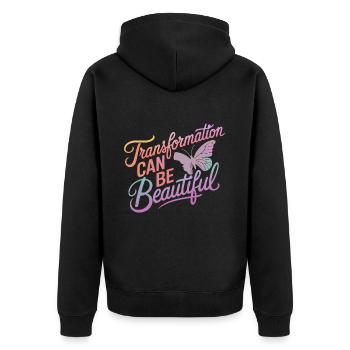 Schmetterling Monarchfalter Bunt Schmetterlinge - Unisex Premium Bio Zip Hoodie - Schwarz - Hinten - Nico (187cm)