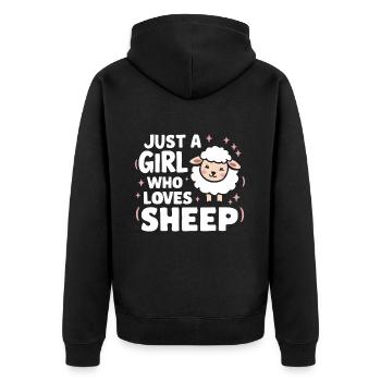 Sheep Sheep Farmer Lamb Farmer - Unisex Premium Organic Zip Hoodie - black - Back - Nico (187cm)