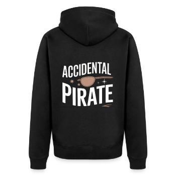 Amputation Behinderung - Unisex Premium Bio Zip Hoodie - Schwarz - Hinten - Nico (187cm)