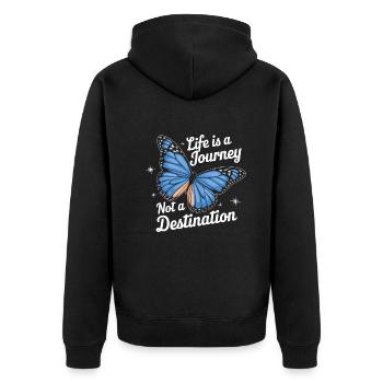 Schmetterling Monarchfalter Bunt Schmetterlinge - Unisex Premium Bio Zip Hoodie - Schwarz - Hinten - Nico (187cm)