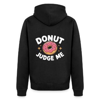 Donut Donuts Candy Bagel - Unisex Premium Organic Zip Hoodie - black - Back - Nico (187cm)