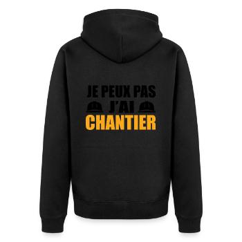 Je Peux Pas J’ai Chantier Travail Travaux Cadeau - Veste à capuche bio Premium Unisexe - noir - Dos - Nico (187cm)