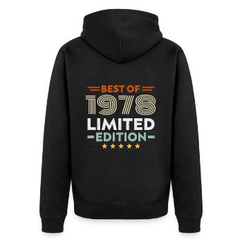 Retro 1963 Vintage Gift 61st Birthday 61 Years - Unisex Premium Organic Zip Hoodie - black - Back - Nico (187cm)