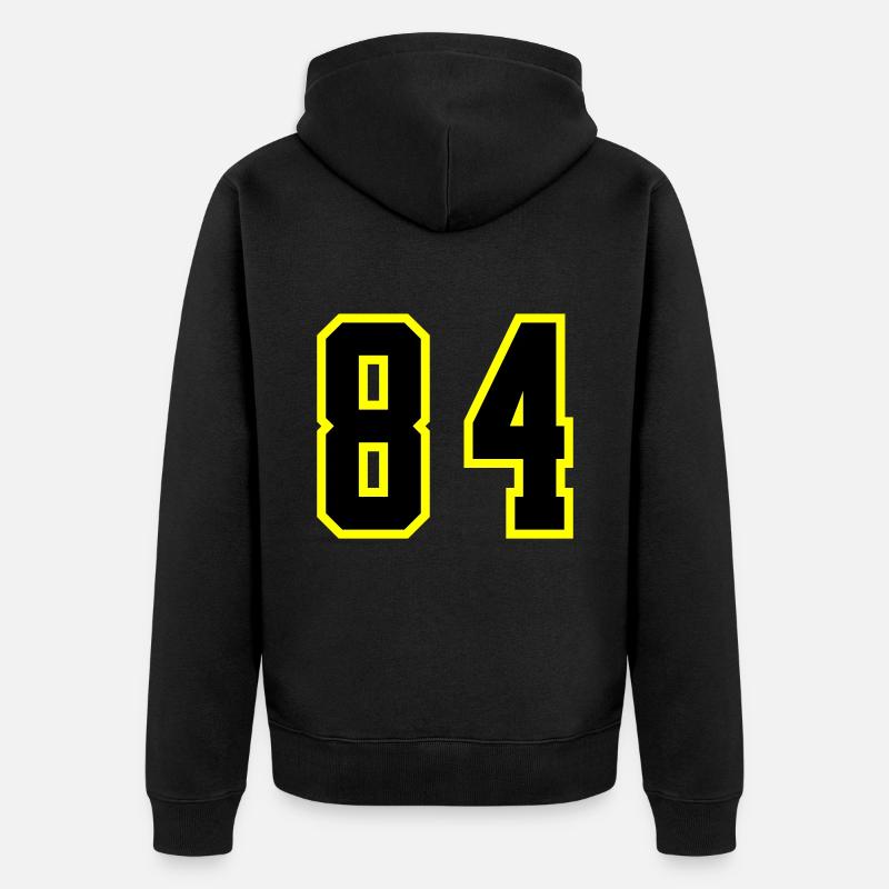 Maillot à numéros 84 - Veste à capuche bio Premium Unisexe - noir