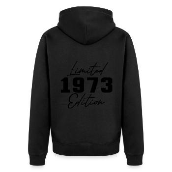 50e anniversaire Hommes Femmes Anniversaire 50 ans - Veste à capuche bio Premium Unisexe - noir - Dos - Nico (187cm)