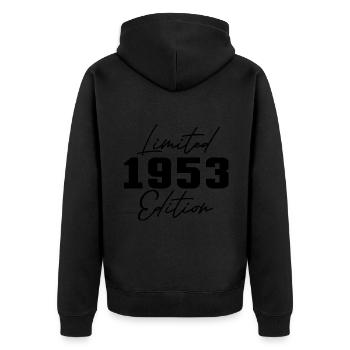 70. Geburtstag Männer Frauen Jubiläum 70 Jahre alt - Unisex Premium Bio Zip Hoodie - Schwarz - Hinten - Nico (187cm)