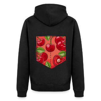 Fruits d’été Cadeau Sac Coffre Cerises - Veste à capuche bio Premium Unisexe - noir - Dos - Nico (187cm)