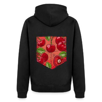 Summer Fruit Fruit Gift Chest Bag Cherry - Unisex Premium Organic Zip Hoodie - black - Back - Nico (187cm)