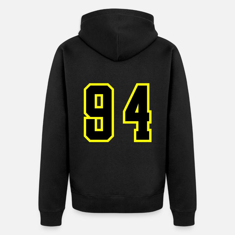 Maillot à numéros 94 - Veste à capuche bio Premium Unisexe - noir
