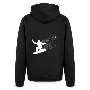 Snowboard, Halfpipe, Winter sports, Ski holidays - Unisex Premium Organic Zip Hoodie - black - Back - Nico (187cm)