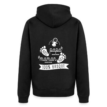 bebe naissance 100 % basque grossesse enceinte - Veste à capuche bio Premium Unisexe - noir - Dos - Nico (187cm)