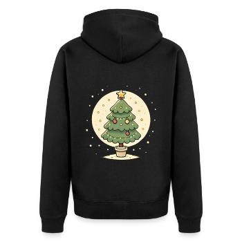 Believe in Magic Christmas Tree Design - Unisex Premium Organic Zip Hoodie - black - Back - Nico (187cm)