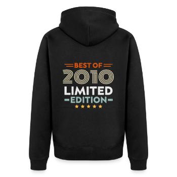 Retro 2010 Vintage Geschenk zum 14. Jahrestag 14 Jahre - Unisex Premium Bio Zip Hoodie - Schwarz - Hinten - Nico (187cm)