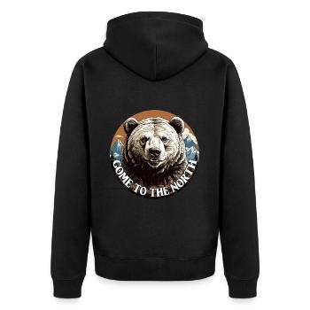 Portrait d’ours : Grizzli, ours brun, ours Kodiak - Veste à capuche bio Premium Unisexe - noir - Dos - Nico (187cm)