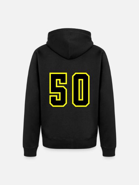 50 Number Leotard - Unisex Premium Organic Zip Hoodie - black