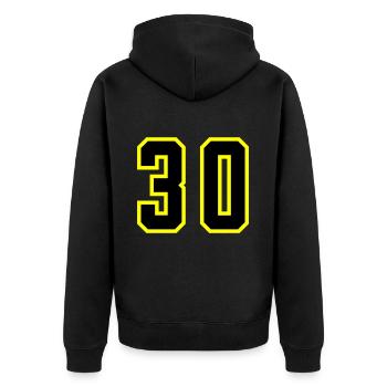 Justaucorps à 30 chiffres - Veste à capuche bio Premium Unisexe - noir - Dos - Nico (187cm)